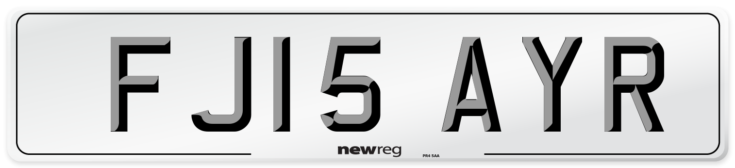 FJ15 AYR Number Plate from New Reg